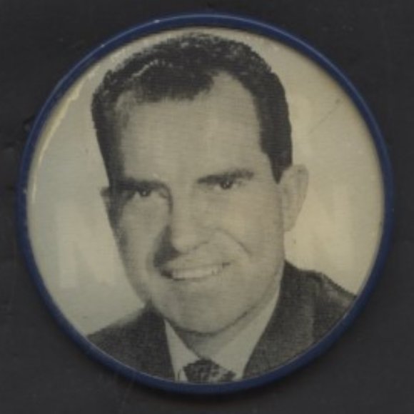 VINTAGE 1960 RICHARD NIXON PRESIDENTIAL FLICKER PIN BACK BUTTON - Picture 1 of 1
